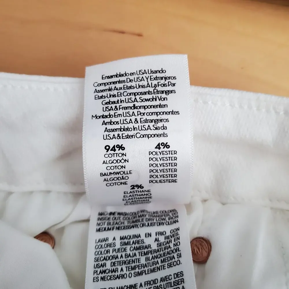 Mother The Roller Fray Wide Leg Flared Jeans Fairest Of Them All White Size 31